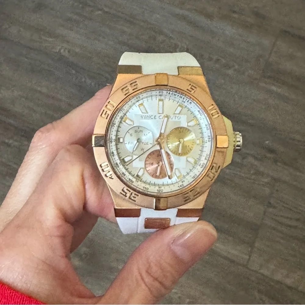 Vince Camuto White & Rose‎ Gold Watch